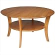Contemporary Ash Round Coffee Table (Golden Oak) (19