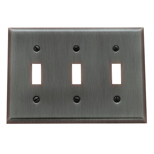 Baldwin 4770.112.CD Classic Square Beveled Edge Double Toggle Switch Plate, Venetian Bronze