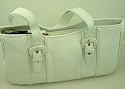 Edle Schultertasche/Handtasche-echt Leder-weiß