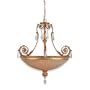 Royce Lighting RC2183/HBGD Versailles Three-Light Chandelier Brulee Gold with Frosted Iridescent Globe and Clear Crystals