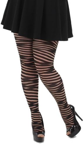 Pamela Mann Women's Plus Size Mock Bandage Straparound Tights XXL black/natural