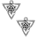 Silver Plated Pewter Celtic Open Triangle Pendant Charm 21mm (1)