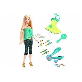 Barbie 2007 Totally Hair Color It 12 Inch Doll - Barbie with Color It Playset, 3 Different Style of Hair Pins, Rubber Bands, 1 Extra Outfit and Hairbrush