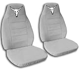 1997 Jeep Wrangler TJ seat covers. One front set of seat covers. Silver seat covers with a white bull skull.