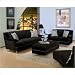 Dylan Velvet Sofa and Loveseat Set in Black
