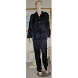 MARRIKAS Charmeuse WOMENS Silk Black Pajamas SMALL (6-8)