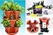 Garden Stacker Planter + Indoor Culinary Herb Garden Kit- Great Gift Idea- Grow Cooking Herbs- Seeds: Parsley, Thyme, Cilantro / Coriander, Basil, Dill, Oregano, Sweet Marjoram, Chives, Savory, Garlic Chives, Mustard & Sage- Includes TerraCotta Color Stackable Planter