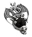 Sterling Silver Detailed Dragon on Genuine Black Onyx Slide Pendant