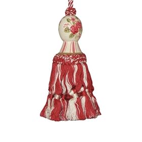 123 Creations CB005-6 inch Dresden Rose Handpainted wooden tassel