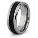 Jewelry : 8mm Tungsten Carbide Ring with Black Resin Inlay