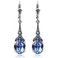 Jugendstil Ohrringe - Farbe Silber Light Safir