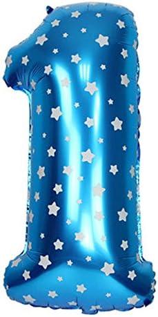 Anna Party Balloon Extra Large Colors High Quality Aluminum foil Balloons Wedding Birthday Celebration Figure Letters Eco Friendly Decorations Multi Color(Blue + #1)