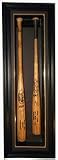 Double Bat Black Cabinet Style Display Case with Engraved MLB Team Logo