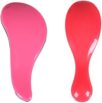 Uphair Detangling Hairbrush - Detangler Hair Brush or Hair Comb for Kids &amp; Adults - Works Well On Wet And Dry Hair - No Tangle Brush and No Pain Brush (2Pcs/Set-Pink&amp;Red)