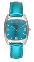 Peugeot Ladies Genuine Leather Turquoise Metallic Leather Fashion Strap Watch with a Matching Color Dial