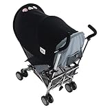 Protect-a-Bub 200BHB Single Heart Bling Sunshade with Fabric Bag -Black with Black Trim