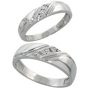 silver diamond wedding rings