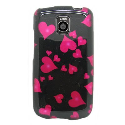 Hard Snap-on Shield With BLACK FALLING HEARTS Design Faceplate Cover Sleeve Case for LG P509 OPTIMUS T (T-MOBILE) LG P505/P506 THRIVE/PHOENIX (AT&amp;T)[WCB31]