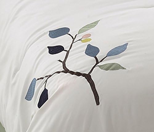 Homehug Textile 50%off! European 8pc Comforter Set Delicated Leaves 100% Polyester Embroidery Striped Pattern White Color,hot Sale!super Soft ,Shipments From the United States,fade-resistant No Ironing,no Pungent Odor,wrinkle Free,sensitive Skin,easy Care (King Size)
