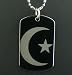 Crescent Moon Muslim Religion Dog Tag Pendant Necklace