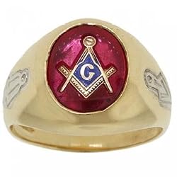 Mens Masonic Ring in Yellow Gold - Triangle of God Symbol