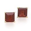 14K EARRINGS W/ 6MM SQUARE GARNET (POST)