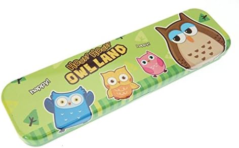 Funky And Cool Metal Owl Design School Pencil Case.