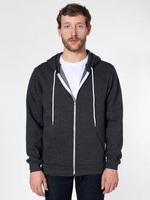 Customized American Apparel F497 Unisex Flex Fleece Zip Hoodie (Dark Heather Grey / S)