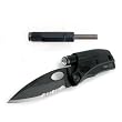 Tool Logic SLPB2 SL Pro 2 Tactical Multifunction Folding Knife with Flashlight Plus Magnesium Fire Starter and Signal Whistle, Black