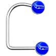 14 Gauge Blue Acrylic Marble Ball Lippy Loop Labret