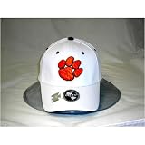 Clemson Tigers One-Fit NCAA Cotton Twill Flex Cap (White)