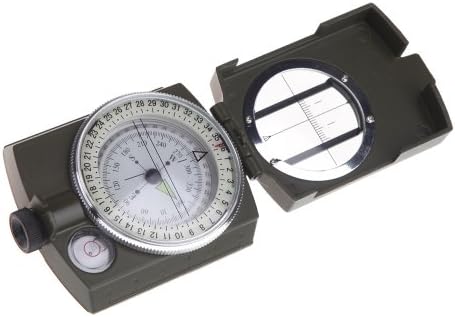 kokorest Portable Multifunctional Compass Military Army Geology Lensatic Compass Prismatic Outdoor Camping Exploration Tool with Fluorescent Light