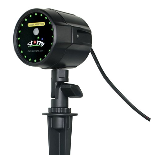 Moving Green Color Christmas Laser Light, Waterproof, Projects Thousands of Laser Beams up to Hundreds of Feet to Illuminate. Internal Timer Control for 6 Hours ON and 18 Hours OFF