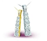 14K Platinum Journey Stick Diamond Pendant - GH SI - 0.25 Ct. - 1.00 Ct.