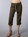 Sanctuary Peace Pants - Cropped Capri Olive Green Organic Cotton Eco Friendly SALE