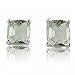 14K White Gold Cushion Cut Green Amethyst Stud title=