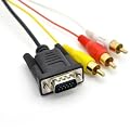 1,5m HDMI auf VGA 3 Cinch RCA Kabel Adapter HD TV Audio 1,5 Meter