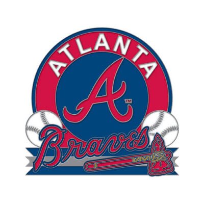 ATLANTA BRAVES OFFICIAL LOGO SILVER LAPEL PIN