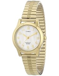 Timex Womens T2M827 Elevated Classics Dress Gold-Tone Expansion Band Watch