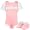 Nike West Virginia Mountaineers Newborn Pink & White Newborn 3-Piece Creeper Set