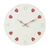 11.5" Cream / Pink Indoor Wall Clock - Strawberry Fields