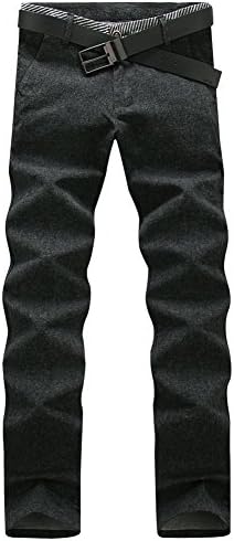 Pexs Men's Black Casual Slim Straight Fit Skinny Trousers Long Pants 32