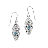 Sterling Silver Celtic Knot with Turquoise Inlay Earrings