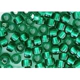 Peacock / Emerald Green Silver Lined Czech Glass Crow Pony Beads ~ BeadExplosion