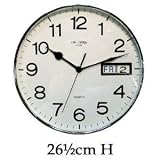 WBL Day & Date Black Wall Clock W5621A Big Bold Numbers With Date & Time Clocks