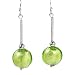 Silver Foil Murano Glass Bead Earrings - Serena Green/Silver