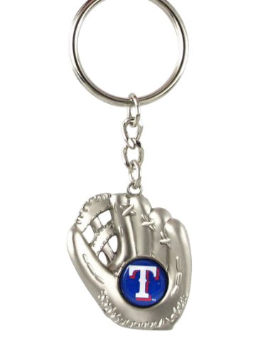 Texas Rangers - MLB Silver Baseball Glove Keychain