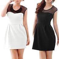 Allegra K Women’s Round Neck Sleevele…