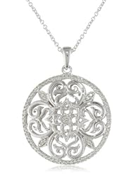Sterling Silver Circle Pendant Necklace (1/5 cttw, I-J Color, I3 Clarity), 18"