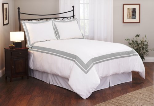 Roxbury Park Inlay Queen Duvet Cover Set, Platinum Roxbury Park Inlay Queen Duvet Cover Set, Platinum